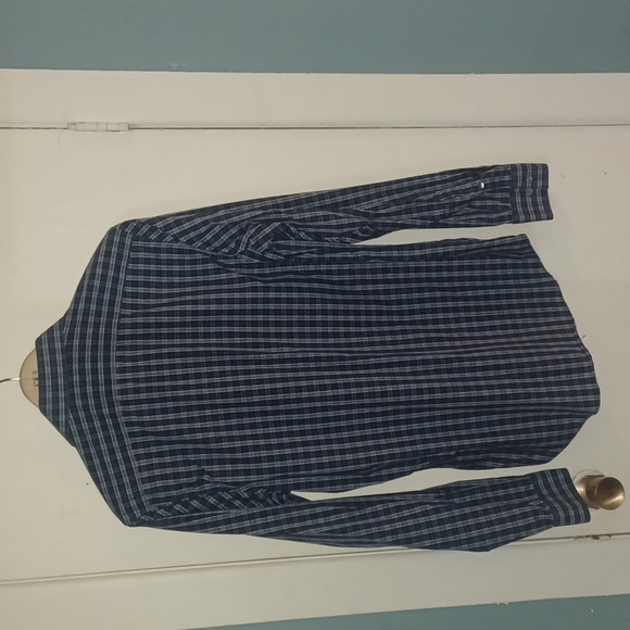 5/$15 Blue plaid Perry Ellis Portfolio Button-Down Dress Shirt - Picture 4 of 5
